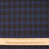 Tela de lana a cuadros marrón y azul