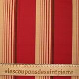 Dark red rowed cotton and light brown print