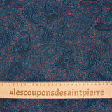 Blue and orange Kashmir Printed Mousseline