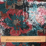 Tulle Sequin Young Red Corail rojo y fondo negro de pato