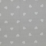 Piqué de coton imprimé cœur fond gris