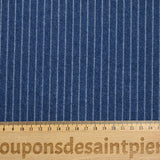 Jean’s coton extensible à rayures tissées fond bleu moyen