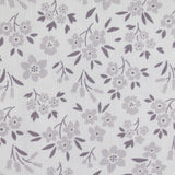 Cotton dive printed gray seasonal flowers white background