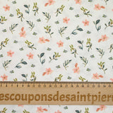 Celestial pink and blue printed cotton white background white background