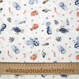 Cotton printed fish clown white background
