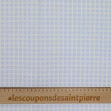 Piqué de coton imprimé carré bleu