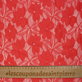 Dentelle polyester Floraison fond corail