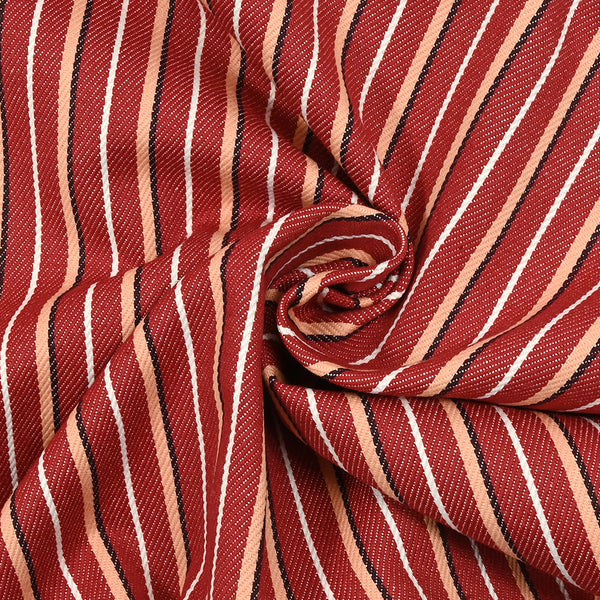 Jean's coton moyen rayé fond rouge