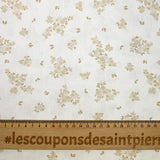 Algodón estampado pequeño marrón marrón blanco fondo blanco blanco