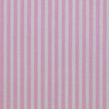 Piqué de coton imprimé rayé rose fond blanc