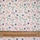Cotton Printed Love Passion Rose and Water Green