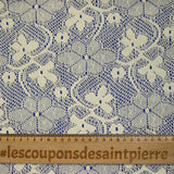 Dentelle polyester effet tricot Lola fond écru