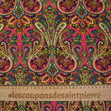 Polyester imprimé cachemire fond rose