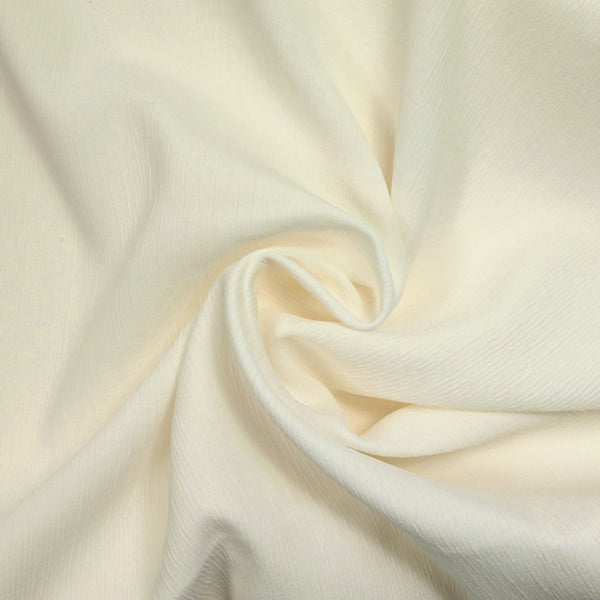 Crêpe de polyester crinkle blanc cassé