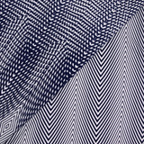 Jersey polyester optique marine et blanc