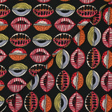 Polyester imprimé graines de bisous fond noir