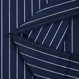 Coton tissé-teint rayé blanc fond bleu marine
