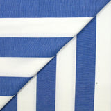 Racing blue and white striped cotton