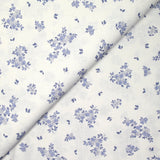 Cotton printed small blue bush white background