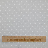 Piqué de coton imprimé cœur fond gris