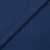 Coton imprimé mini pois blanc et rouge fond marine