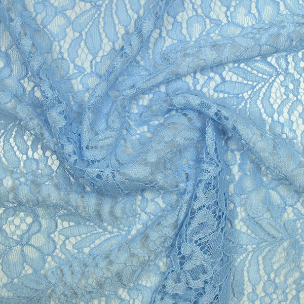 Dentelle festonnée polyester Ninon bleu ciel