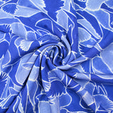Viscose imprimée jacquard envolée sauvage bleue fond blanc