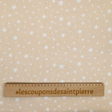 Algodón de algodón impreso en estrella beige