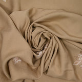 Crêpe viscose embroidered aurore beige background