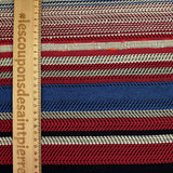 Tweed fantaisie en coton rouge et bleu