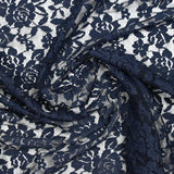 Dentelle polyester Roseraie fond marine
