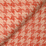 Laine mélangée pied-de-coq fantaisie orange et écru