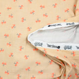 Double gauze printed butterfly beige background