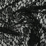 Dentelle polyester Roseraie fond noir