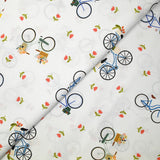 Cotton printed bike ride white background