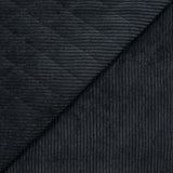 Velours de polyester côtelé matelassé noir