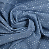 Toile polyester stretch à pois floqués