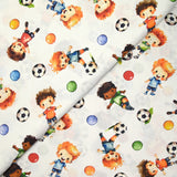 Cotton printed football with friends white background