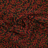 Red leaves printed leaf and ocher black background