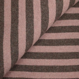 Maille laine rayée épaisse rose et brun