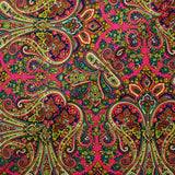 Polyester imprimé cachemire fond rose