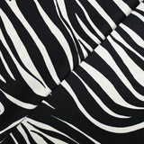 Satin coton viscose imprimé zèbre noir et blanc