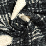 Lainage Billy bouclette à carreaux noir, gris et blanc cassé