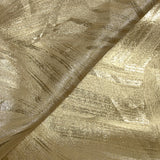 Fino jacquard de poliéster metalizado dorado