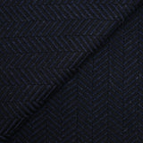 Jacquard de laine vierge chevron noir et marine