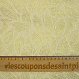 Brocart lamé doré feuillage fond écru