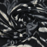 Black and gray black and gray printed polyester