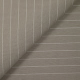 Jersey de coton rayé blanc fond gris taupe