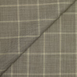 Tissu tailleur 100% laine à carreaux taupe et écru
