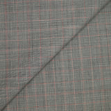 Tissu tailleur 100% laine prince-de-galles noir, rouge fond blanc cassé
